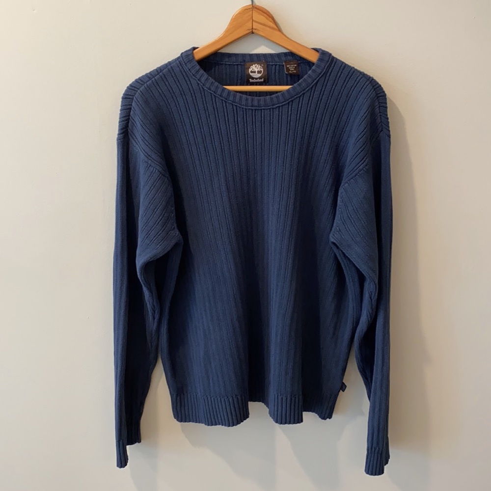 Timberland Cotton Knit Ribbed Pullover Sweater
